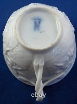 19thC Doccia Ginori Porcelain Blanc de Chine Tea Cup & Saucer Porcellana Italian