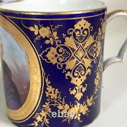 19th C. Sevres Porcelain Teacup and Saucer with Louis XVI Portrait