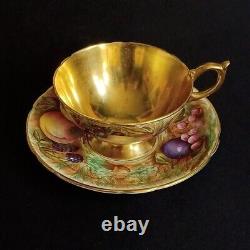 1 (One) AYNSLEY ORCHARD GOLD Porcelain Tea Cup, Saucer & Luncheon Plate D. Jones