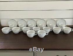 21 Pc Alitalia Italian Airline Porcelain Demitasse Tea Cups Saucers Vintage Logo