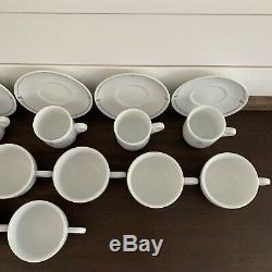 21 Pc Alitalia Italian Airline Porcelain Demitasse Tea Cups Saucers Vintage Logo