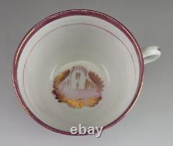 21pc Antique c1830 English Pink Lustre Porcelain Cups & Saucers/Tea Bowls