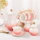 22 Pcs White Porcelain Tea Set For 6, Luxury British Style Tea/coffee Cup Set Wi
