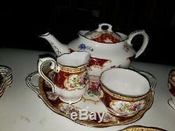 24 EUC Royal Albert England Bone China Lady Hamilton Tea Cup Saucer Serving Bowl