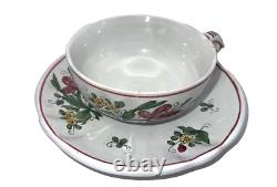 28 Piece Perugia Italy Flower 58 Set of 7 of 4 Dinner Plate Tea Cup Saucer Bread