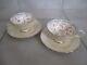 2 Paragon Fortune Telling Tea Cup & Saucer Sets Peach Embossed Signs & Omens