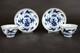 2 Sets Of Blue And White Wine Tea Cups 20th C