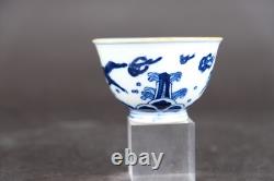 2 sets of Blue and White Wine tea Cups 20th C