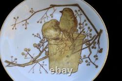 $300 BRITISH ANTIQUE vintage BONE CHINA TEA CUP SAUCER gold BIRDS hand painted