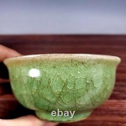 4.6 Antique Song dynasty Porcelain guan kiln pair Blue glaze Ice crack Tea Cups