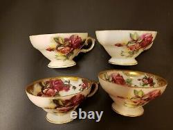 4 Antique Royal Sealy, Japan bone china tea cups and saucers