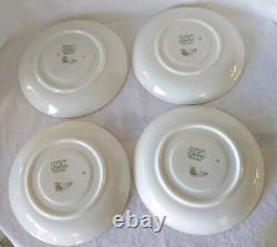 4 SETS SHELLEY England HEATHER Impressionism StoneBridge BoneChina Teacup Saucer