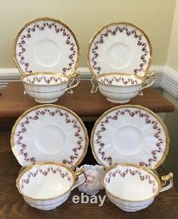 4 Stunning Sets Antique c1905 Tiffany of NY Teacups & Saucers Cauldon of England