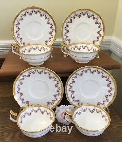 4 Stunning Sets Antique c1905 Tiffany of NY Teacups & Saucers Cauldon of England