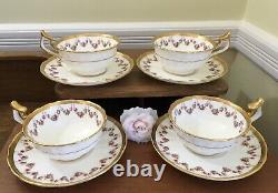 4 Stunning Sets Antique c1905 Tiffany of NY Teacups & Saucers Cauldon of England