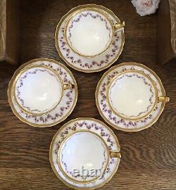 4 Stunning Sets Antique c1905 Tiffany of NY Teacups & Saucers Cauldon of England
