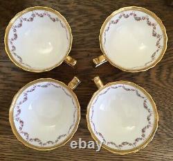 4 Stunning Sets Antique c1905 Tiffany of NY Teacups & Saucers Cauldon of England