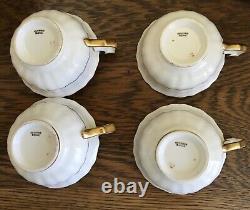 4 Stunning Sets Antique c1905 Tiffany of NY Teacups & Saucers Cauldon of England