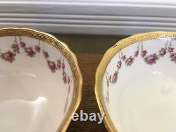 4 Stunning Sets Antique c1905 Tiffany of NY Teacups & Saucers Cauldon of England
