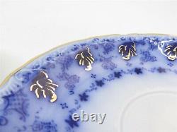 4 Tea Cups & Saucers Johnson Bros. Astoria Brooklyn Pattern 1890s Semi-Porcelain