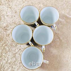 5 Sets x Hermes Porcelain Tea Cup & Saucer Cocarde de Soie with Box