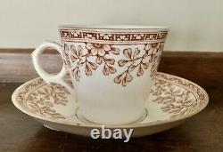 6 Antique 1886 Rg No 21779 Stanley Bone China ENGLAND Tea Cups + Saucers