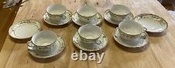 (6) Antique Noritake Nippon Tea Cups & Saucer Floral Pattern (2 extra Saucers)