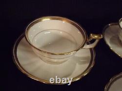 (6) Antique Royal Cauldon Stoke On Trent Gilt Border Bone China Teacups Mint