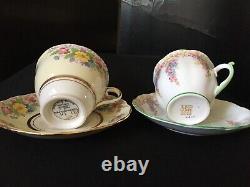 6 Bell, Tuscan, Roslyn, Colclough, Rosina English Teacup & Saucer Lot