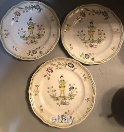 6 Longchamp Moustiers Teacup & Saucer Sets& 7 1/2 Plates