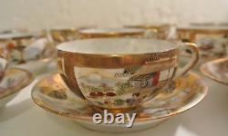 6 SETS RARE Japanese SIGNED Porcelain LITHOPHANE GEISHA Satsuma Teacup Saucer