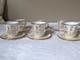 6 Set Greece 24 K Gold Tea Cup & Saucer Greek Mythology Gold White 6 Cups