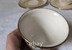 6 set GREECE 24 K Gold TEA CUP & SAUCER Greek Mythology Gold White 6 Cups