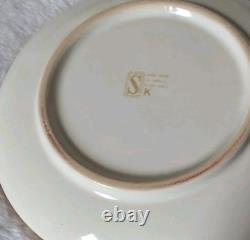 6 set GREECE 24 K Gold TEA CUP & SAUCER Greek Mythology Gold White 6 Cups