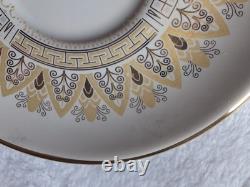6 set GREECE 24 K Gold TEA CUP & SAUCER Greek Mythology Gold White 6 Cups