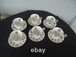 6 vintage royal albert sweet violets tea cups & saucers tea set teaset