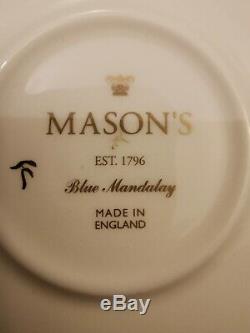 6x Mason Ironstone Blue Mandalay Tea CupS And SaucerS. AMAZING CONDITION