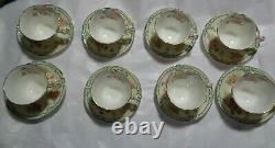 8 Mintons Lady Clare Roses Demitasse Tea cup and Saucer Teacup Embossed England
