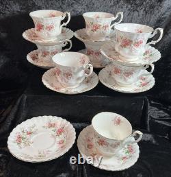 8 Vtg Royal Albert Lavender Rose Tea Cup & Saucer Set Of 8 1 England Bone China