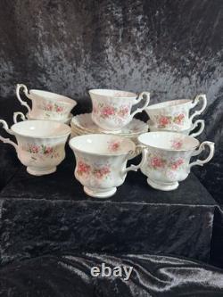 8 Vtg Royal Albert Lavender Rose Tea Cup & Saucer Set Of 8 1 England Bone China