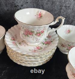 8 Vtg Royal Albert Lavender Rose Tea Cup & Saucer Set Of 8 1 England Bone China