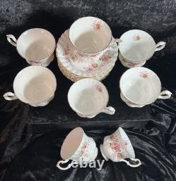 8 Vtg Royal Albert Lavender Rose Tea Cup & Saucer Set Of 8 1 England Bone China