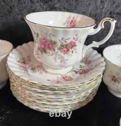 8 Vtg Royal Albert Lavender Rose Tea Cup & Saucer Set Of 8 1 England Bone China