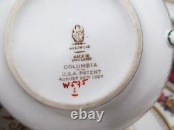 8 Wedgwood tea cup and saucer COLUMBIA W595 2 Handled soup teacup painted