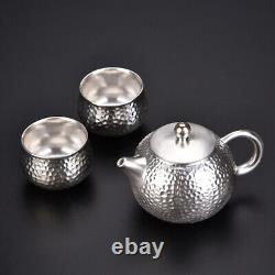 999 sterling silver+porcelain tea pot matching tea cups health care xishi pot