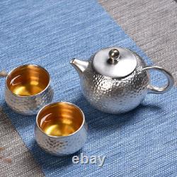 999 sterling silver+porcelain tea pot matching tea cups health care xishi pot