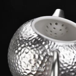 999 sterling silver+porcelain tea pot matching tea cups health care xishi pot