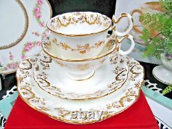 ANTIQUE Coalport tea cup & saucer Adelaide shape gold gilt teacup TRIO +