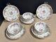 Antique Davis Collamore Couldon England Rose Bone China 3 Teacup&saucer Set 2 Ex