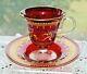 Antique Salviati Moser Enameled Cranberry Ruby Red Venetian Tea Cup C. 1925